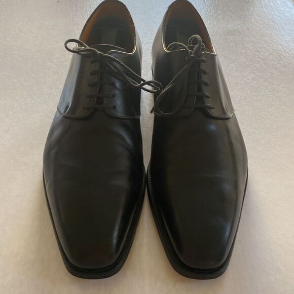 JM Weston Men’s Black Leather Derbys Size 7 UK or about Size 8 US.Made in France - Picture 1 of 14